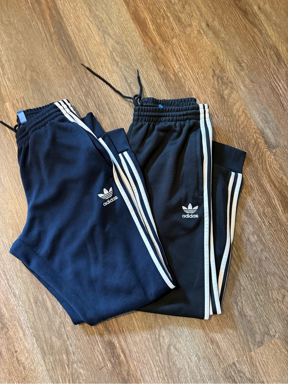 adidasTrack Pants with White Three-Stripes - lot of 2 black and blue